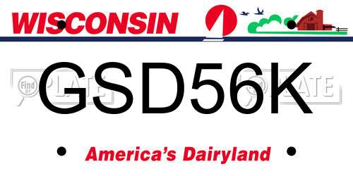 GSD56K Wisconsin License Plate