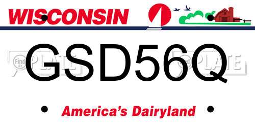 GSD56Q Wisconsin License Plate