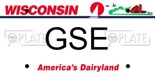 GSE Wisconsin License Plate