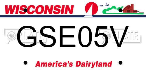 GSE05V Wisconsin License Plate