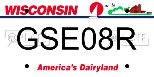 GSE08R Wisconsin License Plate