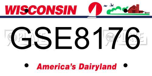 GSE8176 Wisconsin License Plate