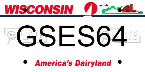 GSES64 Wisconsin License Plate