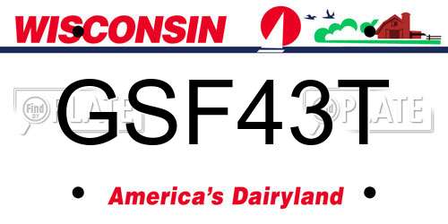 GSF43T Wisconsin License Plate