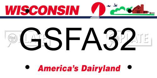 GSFA32 Wisconsin License Plate
