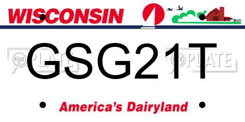 GSG21T Wisconsin License Plate