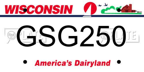 GSG250 Wisconsin License Plate