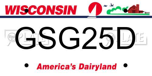 GSG25D Wisconsin License Plate