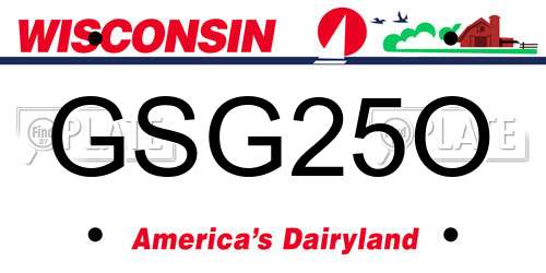 GSG25O Wisconsin License Plate