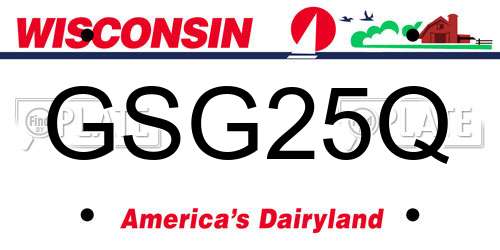 GSG25Q Wisconsin License Plate