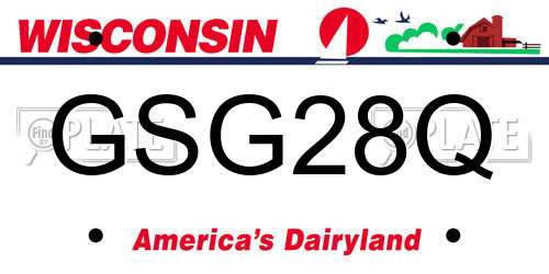 GSG28Q Wisconsin License Plate