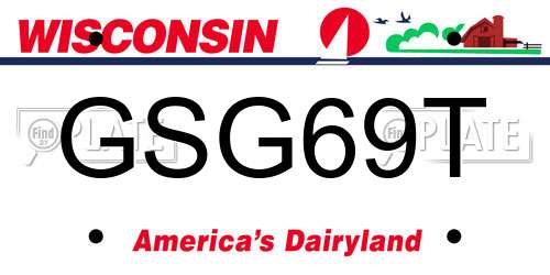 GSG69T Wisconsin License Plate