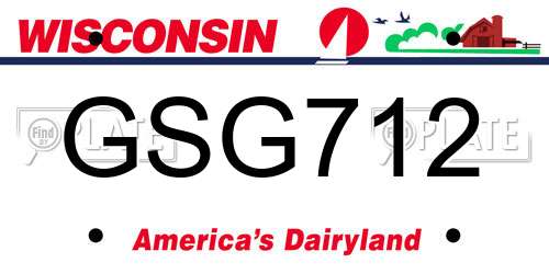 GSG712 Wisconsin License Plate