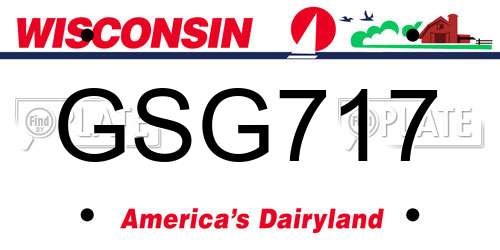 GSG717 Wisconsin License Plate