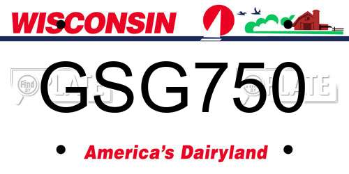 GSG750 Wisconsin License Plate