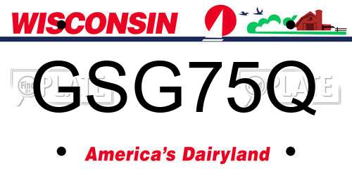 GSG75Q Wisconsin License Plate