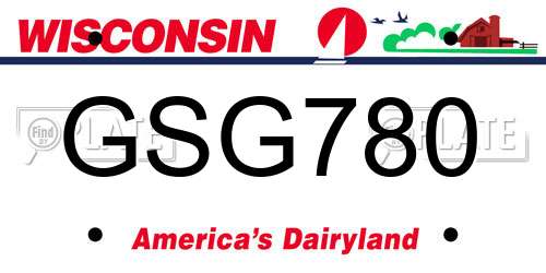 GSG780 Wisconsin License Plate