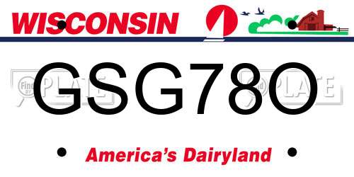 GSG78O Wisconsin License Plate