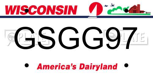 GSGG97 Wisconsin License Plate