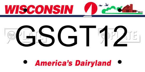 GSGT12 Wisconsin License Plate