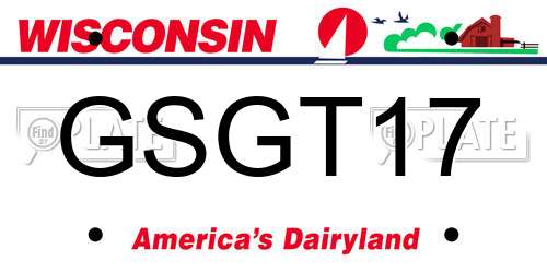 GSGT17 Wisconsin License Plate
