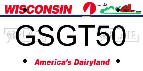 GSGT50 Wisconsin License Plate