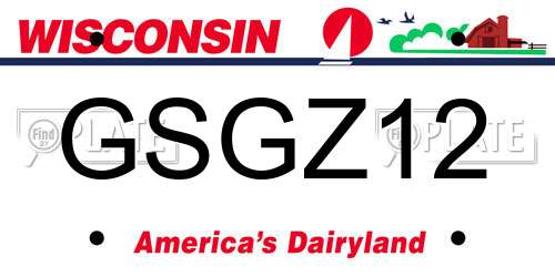 GSGZ12 Wisconsin License Plate