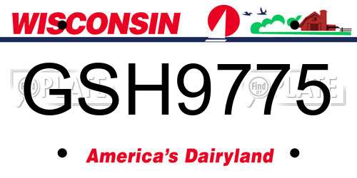 GSH9775 Wisconsin License Plate