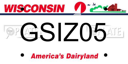 GSIZ05 Wisconsin License Plate