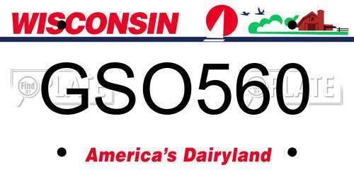 GSO560 Wisconsin License Plate