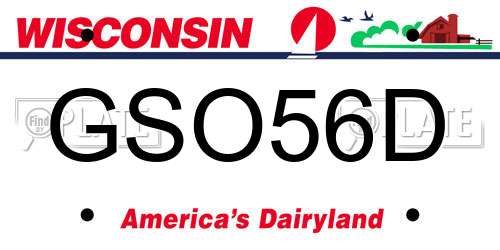 GSO56D Wisconsin License Plate