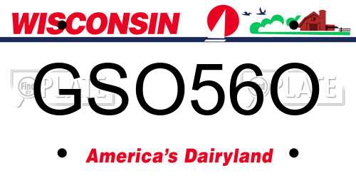 GSO56O Wisconsin License Plate