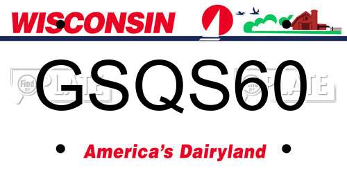 GSQS60 Wisconsin License Plate