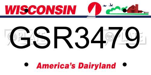 GSR3479 Wisconsin License Plate