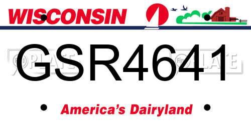GSR4641 Wisconsin License Plate