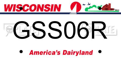 GSS06R Wisconsin License Plate