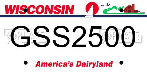 GSS2500 Wisconsin License Plate