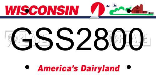 GSS2800 Wisconsin License Plate