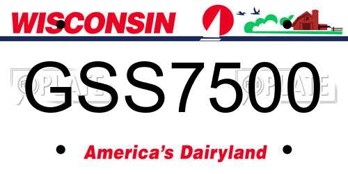 GSS7500 Wisconsin License Plate