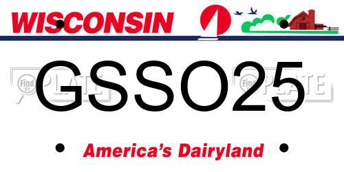 GSSO25 Wisconsin License Plate