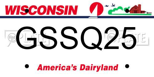 GSSQ25 Wisconsin License Plate