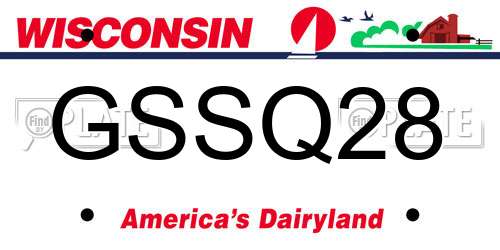 GSSQ28 Wisconsin License Plate