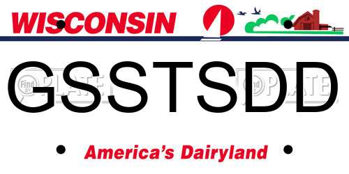 GSSTSDD Wisconsin License Plate