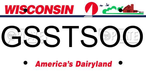GSSTSOO Wisconsin License Plate