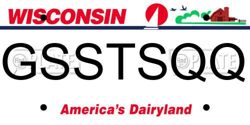 GSSTSQQ Wisconsin License Plate