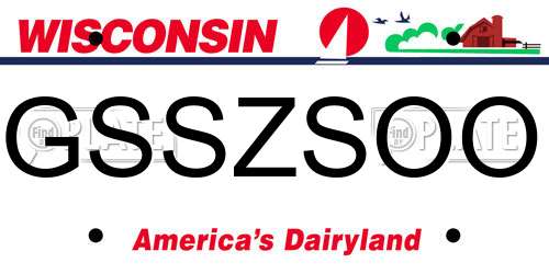 GSSZSOO Wisconsin License Plate
