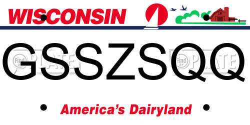GSSZSQQ Wisconsin License Plate