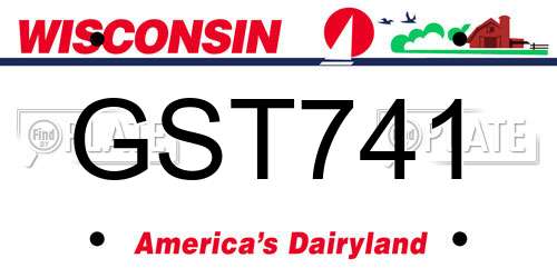 GST741 Wisconsin License Plate