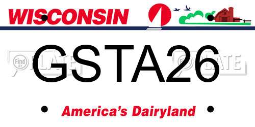 GSTA26 Wisconsin License Plate