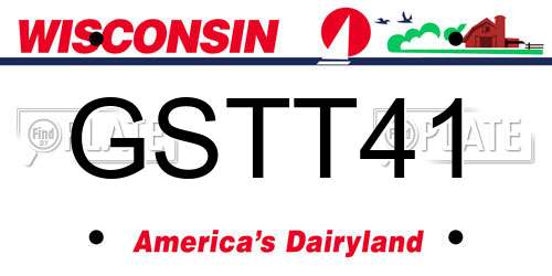 GSTT41 Wisconsin License Plate